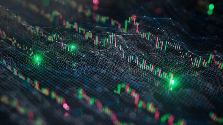 Financial Data - Stock Market, Trading And Investments, Business And Economy - Red And Green Stock Charts