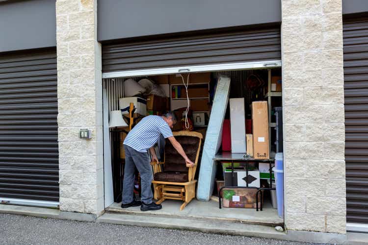 Storage warehouse holding the contents of a house