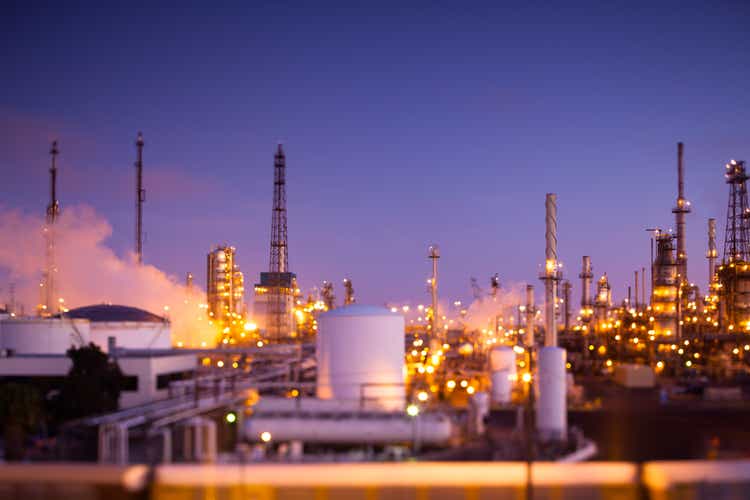 Oil Refinery at Dusk (Tilt-Shift)