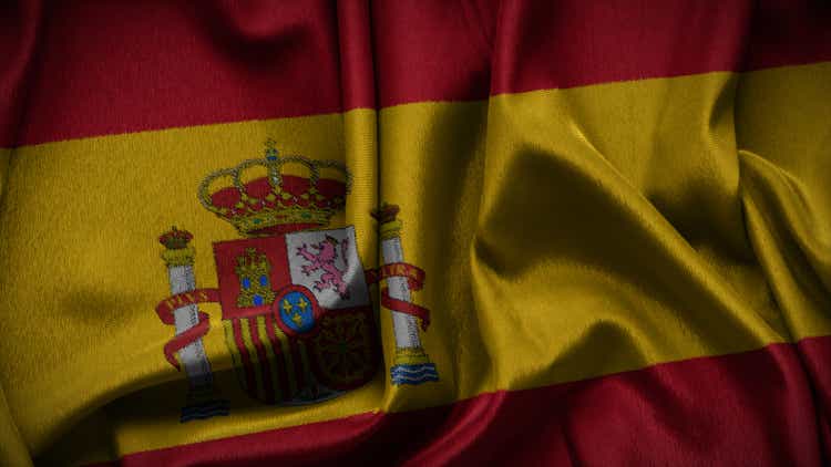 Spanish flag background.