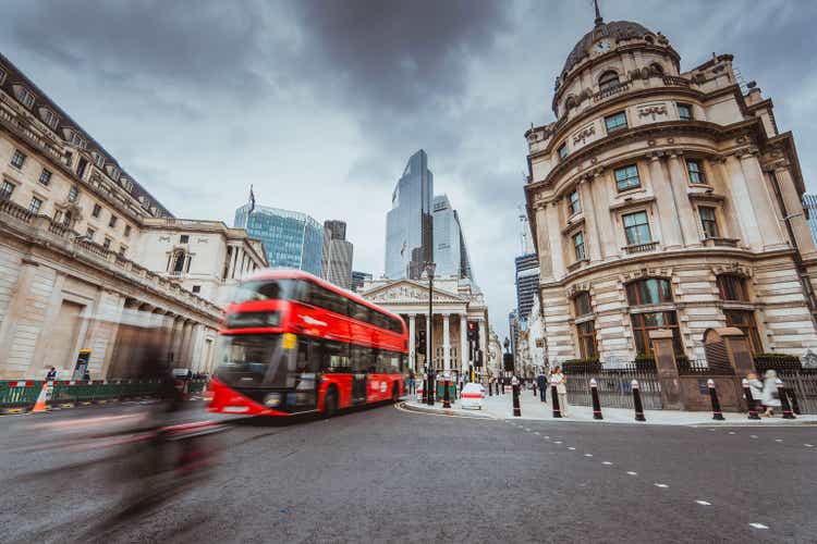 Street scene in financial district, London