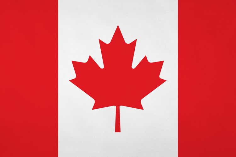 Canadian flag with nice satin texture