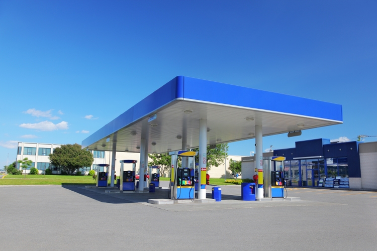 Modern Blue Service Station