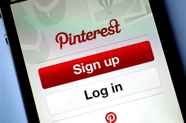 Pinterest Application login page