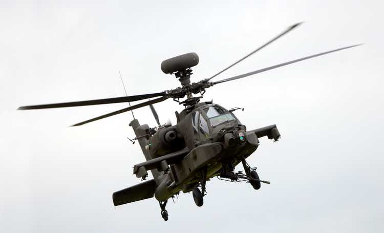 Large military helicopter in flight