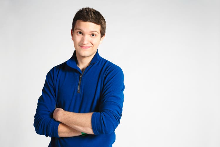 Young man smiling to obviously good suggestion
