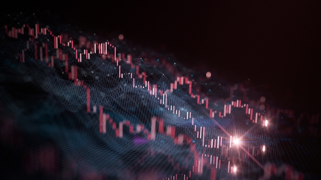 Financial Data - Stock Market, Recession, Bear Market - Red Stock Charts, Graphs Going Down, Financial Losses