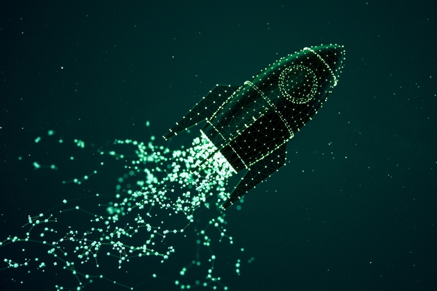 Rocket Launch Digital Business Startup Background