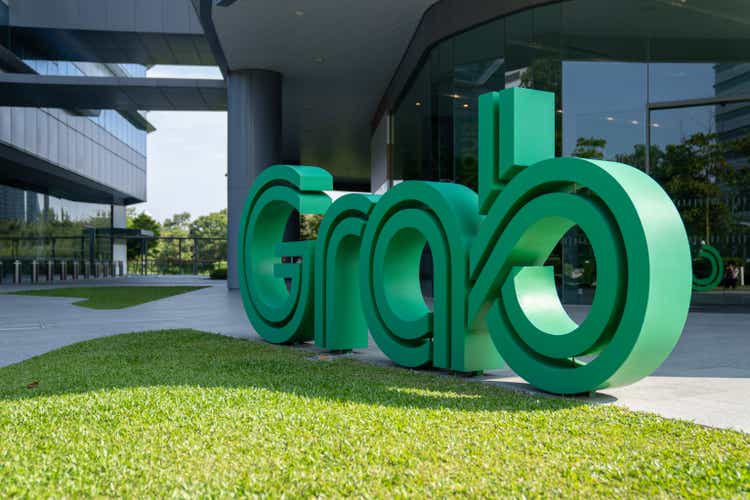 Grab logo at One-north, Singapore