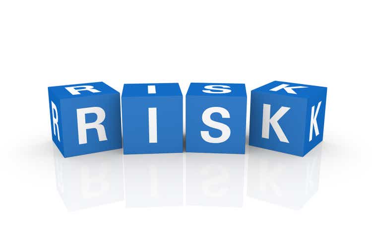 Graphic of four blue cubes with white letters spelling RISK