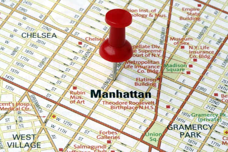 Manhattan on a map.