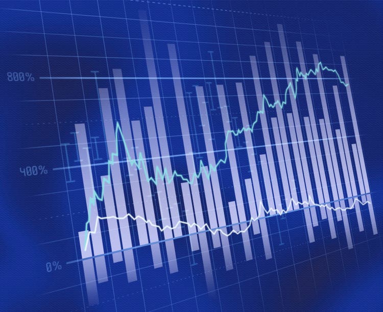 Blue business chart
