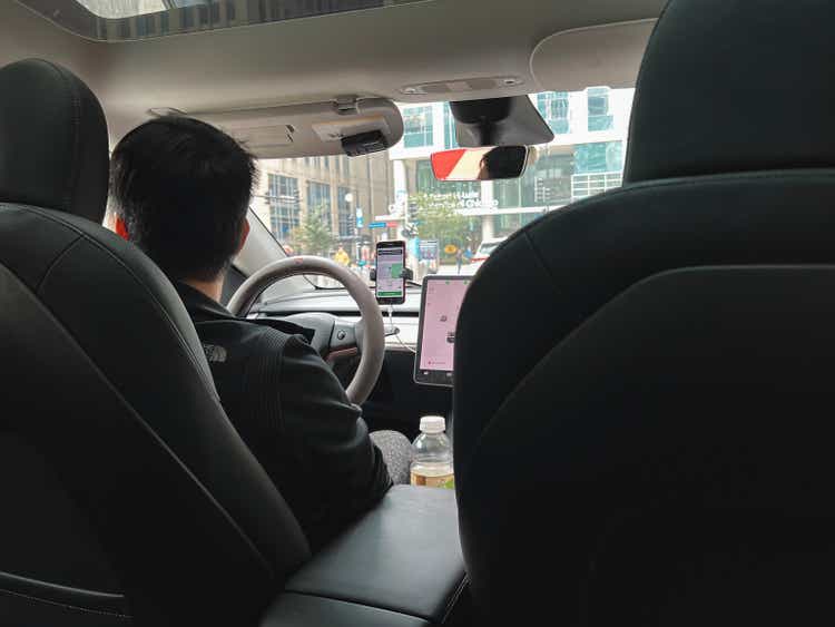 Uber Driver Navigating the City