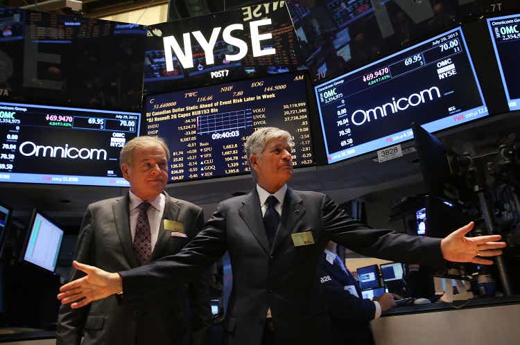 Omnicom And Publicis CEO"s Visit NYSE After Merger Announcement