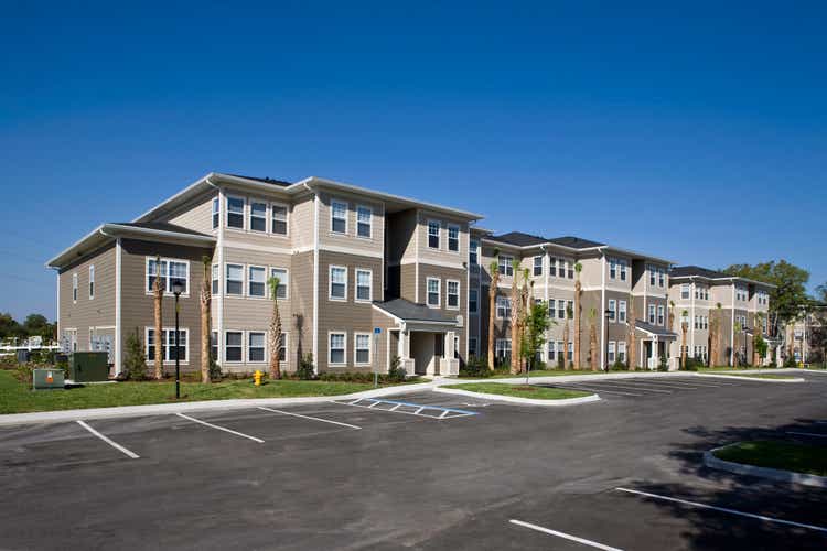 Perspective of the landscape outside the new apartment complex