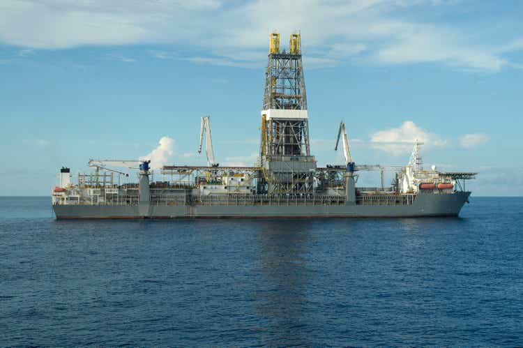 Drill ship at sea