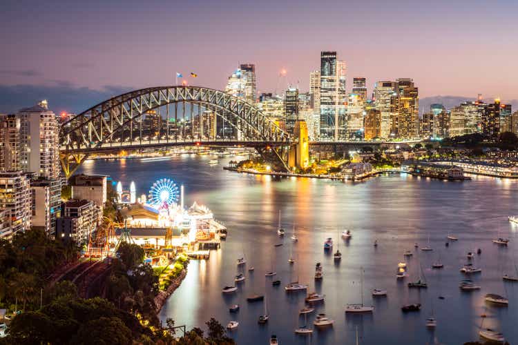 Sydney skyline at dusk, Australia