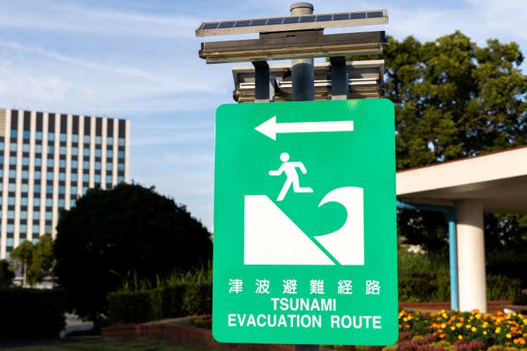Tsunami Evacuation Route sign in Japan