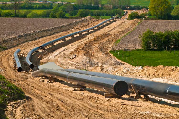 Construction of a pipeline through country fields