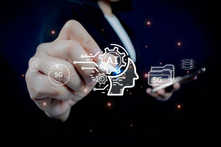 women using tool AI, technology smart robot science and artificial intelligence technology, and innovation futuristic and global connection for providing access to information and data online network.