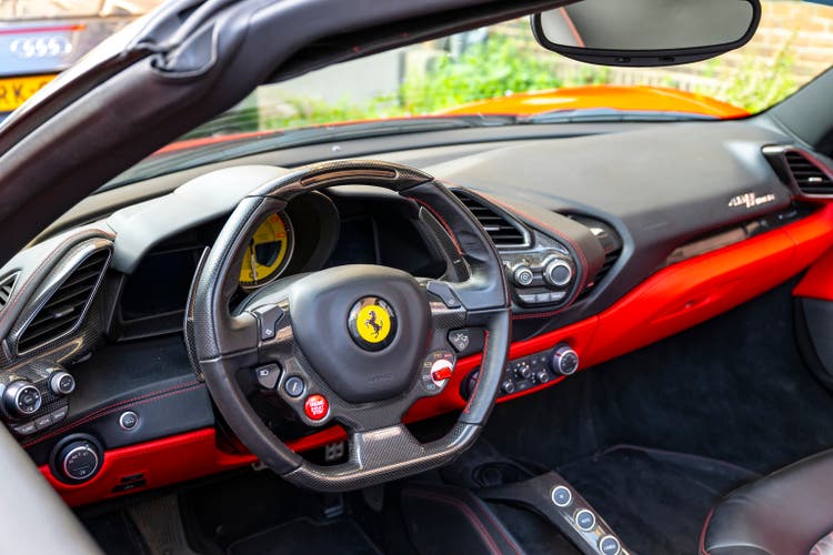 Ferrari 488 Spider sports car dashboard