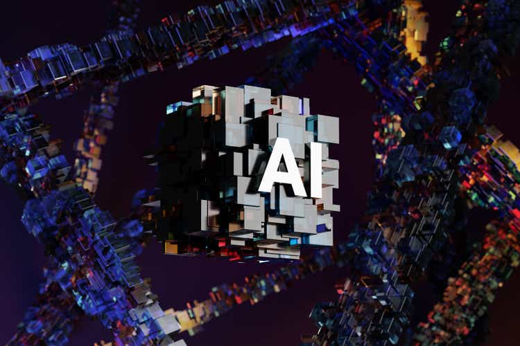 AI logo place on abstract blocks