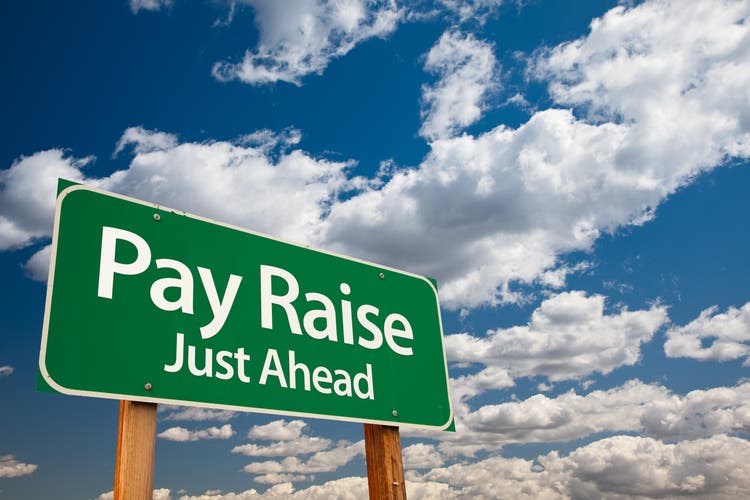 Pay Raise Green Road Sign