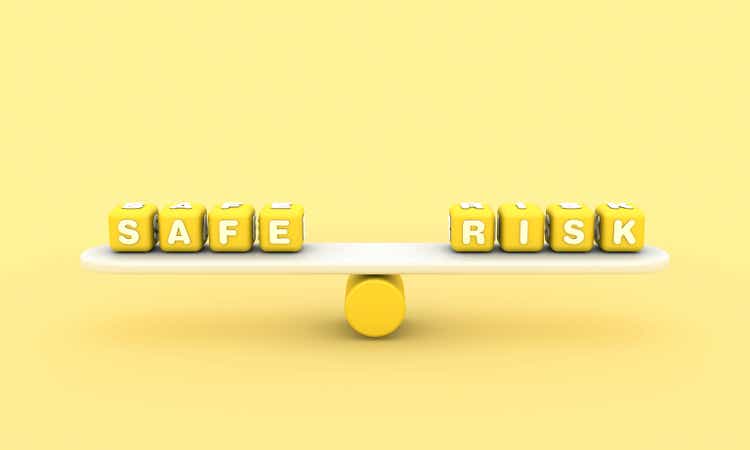 Seesaw with SAFE RISK Buzzword Cubes