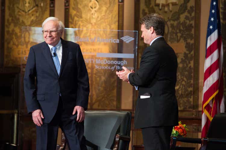 Warren Buffett And BofA CEO Brian Moynihan Speak At Georgetown University