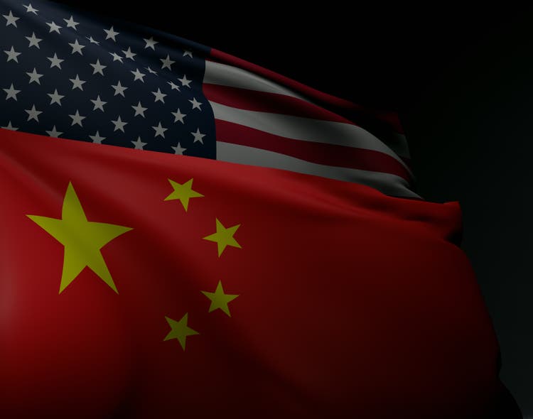 USA and China flags