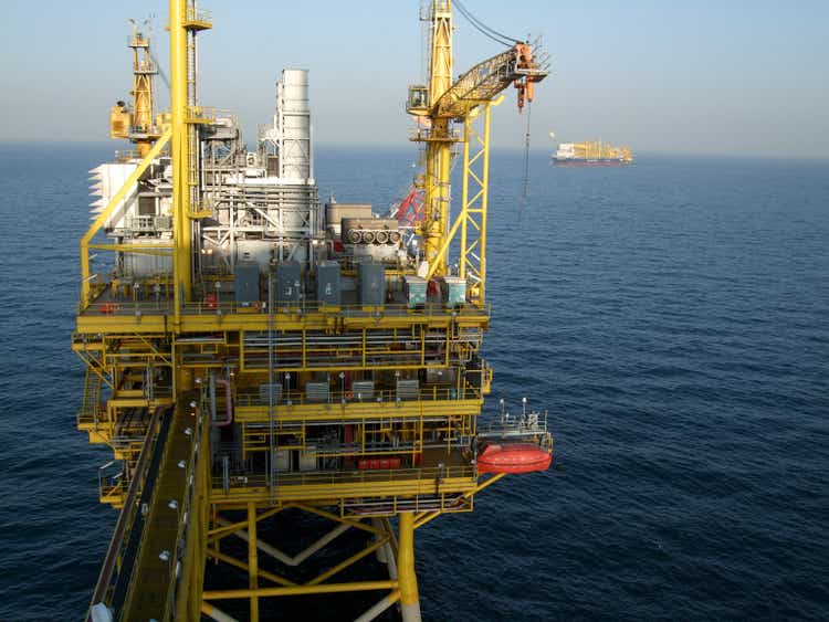Offshore Production Platform in the evening