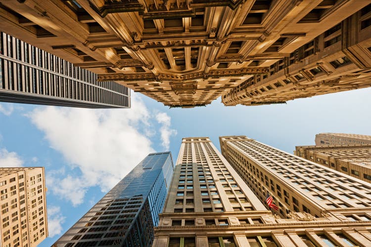 Manhattan Skyscrapers from below