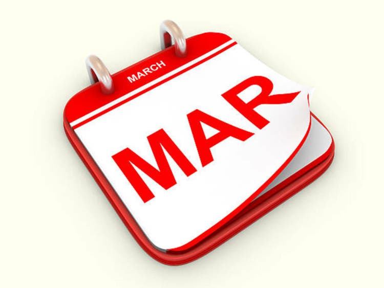 Calendar month March