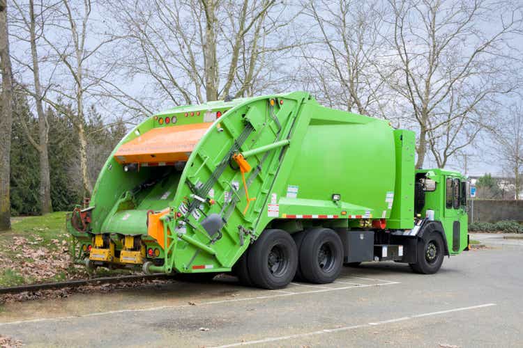 Bright Green Garbage Truck