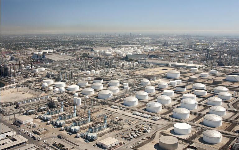 Carson California Oil Refinery and Storage Tanks