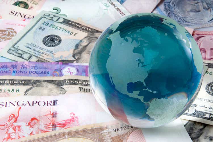Global Finance and Banking world bank notes and globe