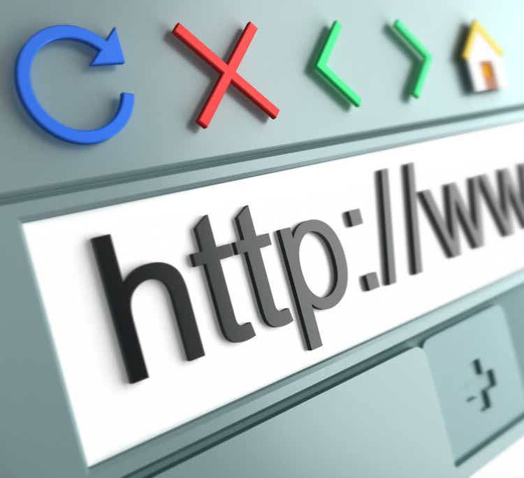 Close up of generic Internet browser