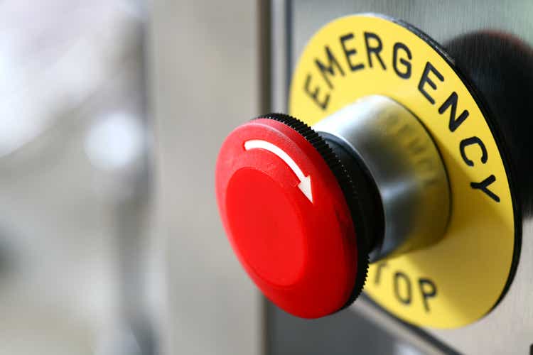 emergency button on the machine