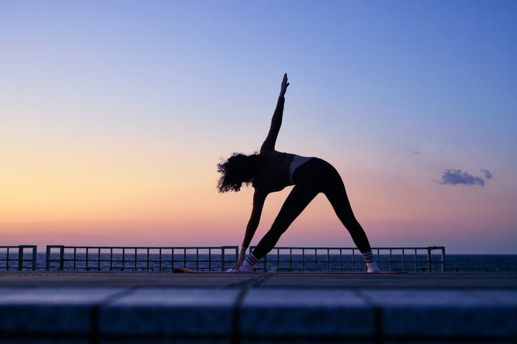 Outdoor fitness before sunrise