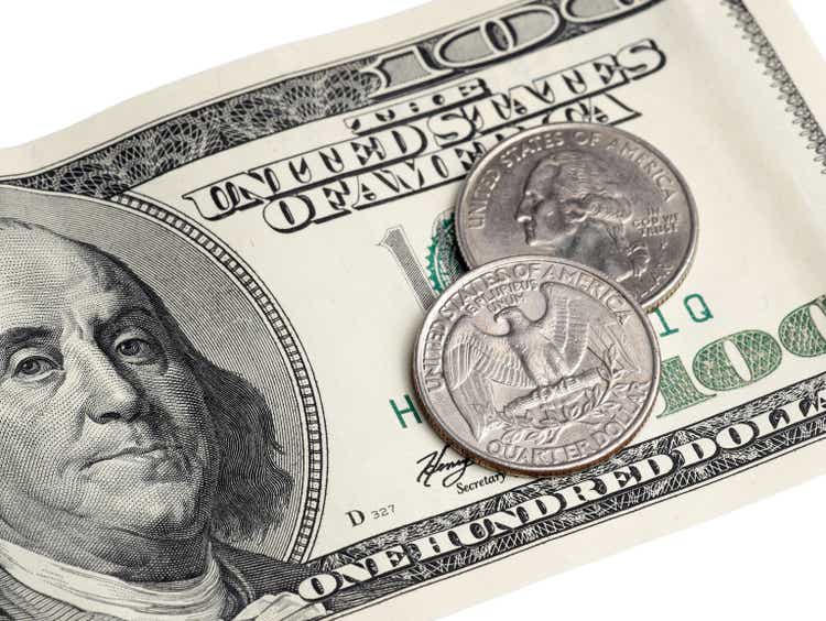 US currency large and small