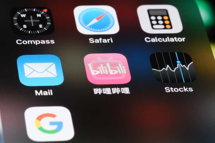 Bilibili app. Chinese video-sharing company