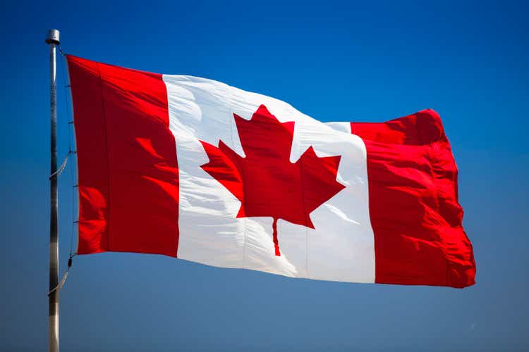 Canada symbol on a flagpole