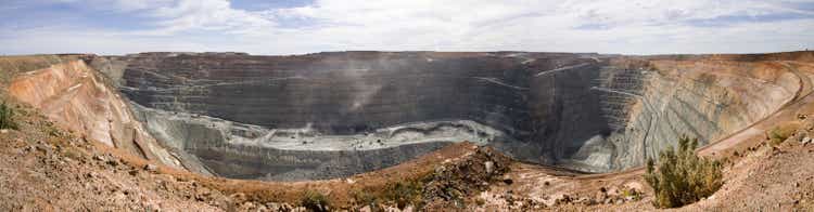 A huge mining superpit on a sunny day