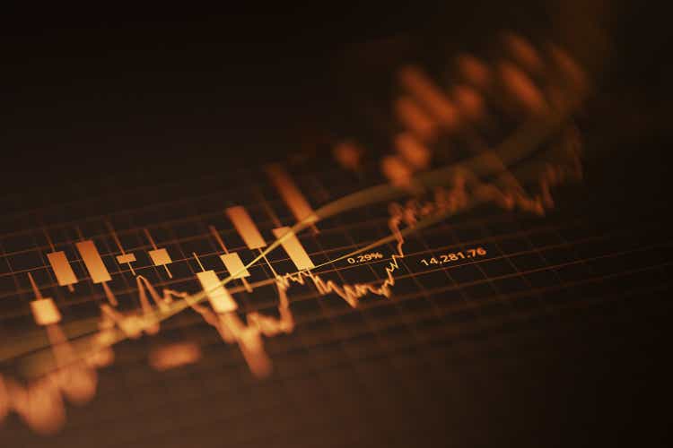 Golden candlestick, financial stocks, investment, stock market, business market, money, finance index, growth chart, on 3D analysis background, banking, trade, profit, chart, economy, currency chart, wealth concept.