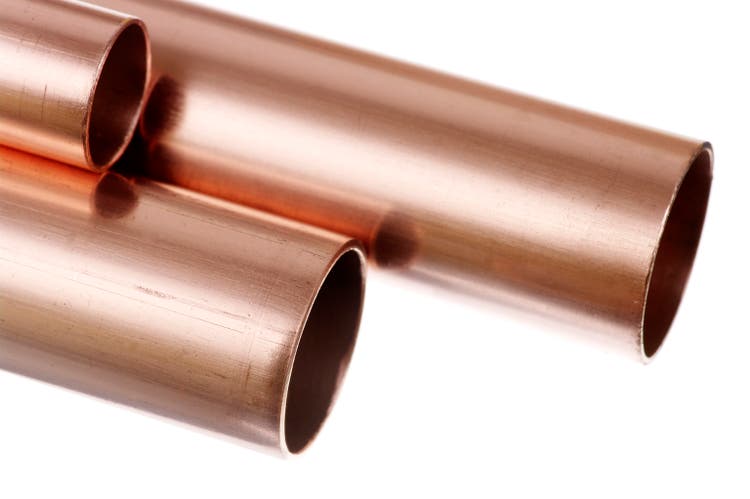 Ends Of Various Sized Copper Pipe Or Tube For Plumbing