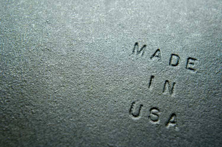 Old Iron Plate Embossed With "MADE IN USA"