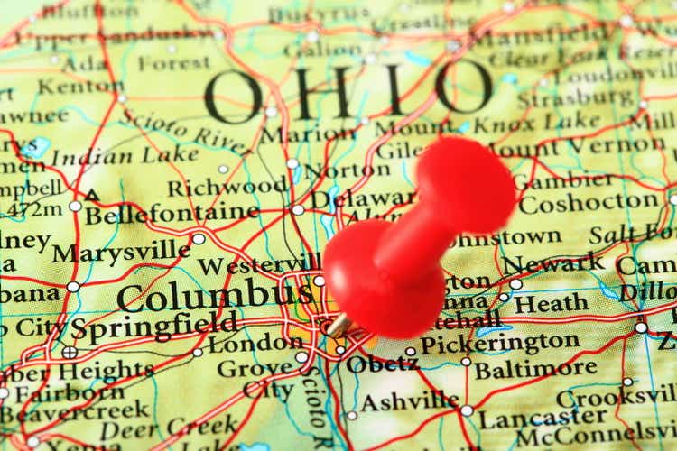 Map of Columbus, Ohio - USA