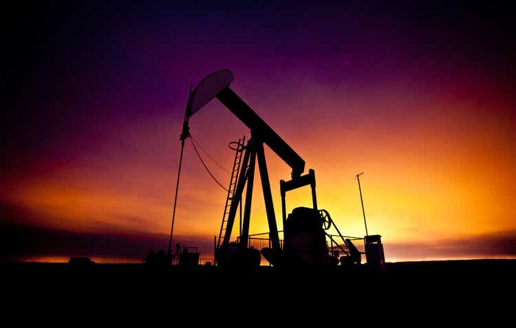 Pumpjack at sunset