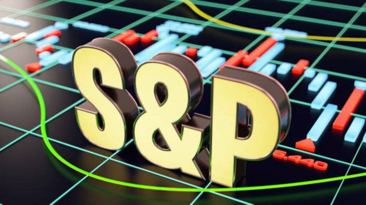 S&P Stock Market Concept with Financial Bar Chart