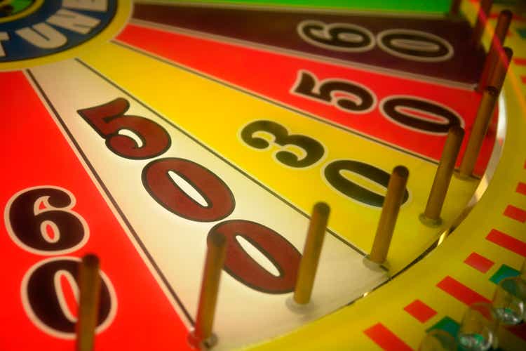 Win 500 points on a wheel of fortune